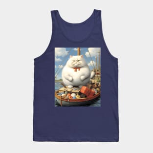 Cats at Sea: Fat Cats, little boats Tank Top